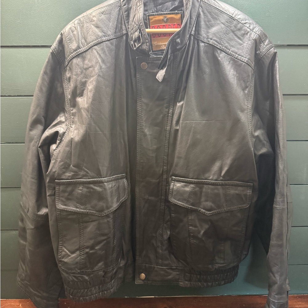 Cooper 🇺🇸 Made in USA Black Leather Bomber Moto Cafe Racer Jacket Men’s XL